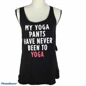 Black Yoga Graphic Tank Top NWT Sz Small